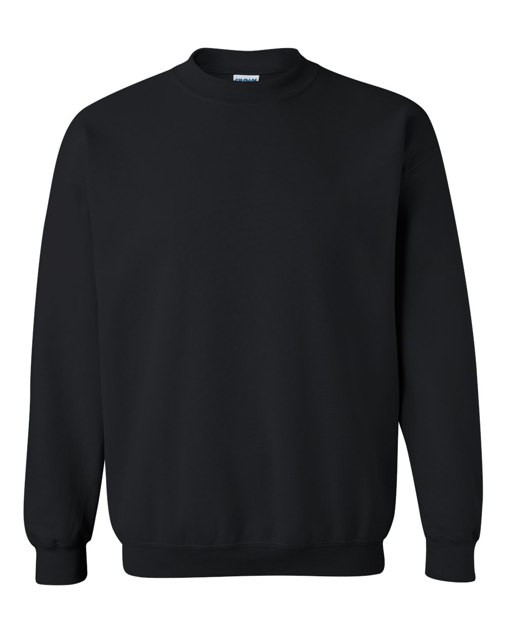 Gildan 18000 Heavy Blend adult crewneck sweatshirt — Black — official S&S front photograph