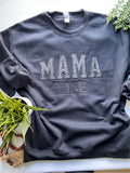 Black Glitter Embroidered Mama Life Sweatshirt