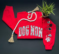 Dog Mom sweatshirt with fabric appliqué and glitter doggy paws!