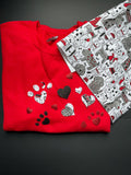 Dog Mom sweatshirt with fabric appliqué and glitter doggy paws!
