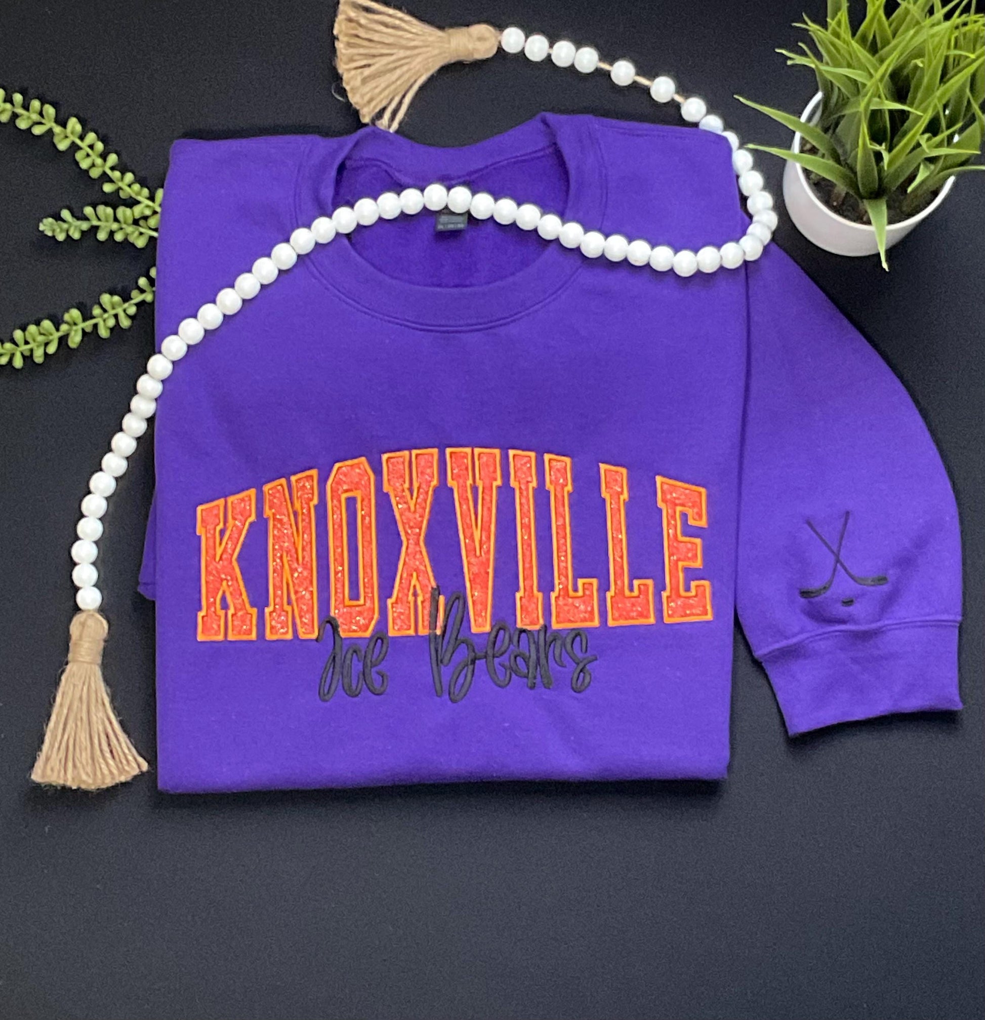 Custom Glitter Embroidered Sweatshirt w/ OPTIONAL Name on Sleeve