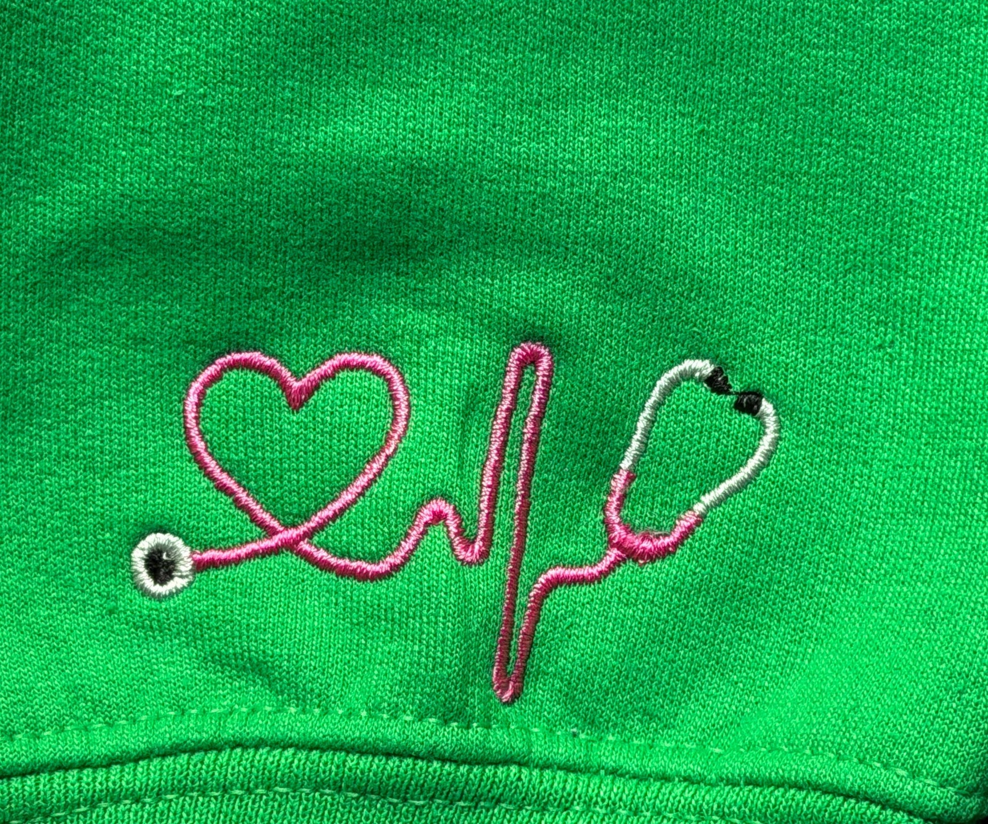 Custom Nurse Embroidered Sweatshirt including sleeve detail