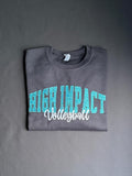 Custom Glitter Embroidered Volleyball Sweatshirt w/ Name and Number on Back