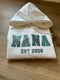 Custom Embroidered Sweatshirt, Glitter, Embroidered Sweatshirt, glitter sweatshirt, nana sweatshirt, Personalized Gift, grandma, Mama, glam