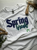Embroidered Sweatshirt, customized sweatshirt, T-Shirt, spring break, 2024, green, gifts for her, senior, spring, glitter, blue glitter